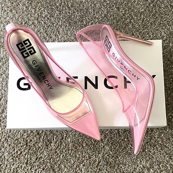 GIVENCHY Light Pink PVC Stiletto Point Toe Heels size 8